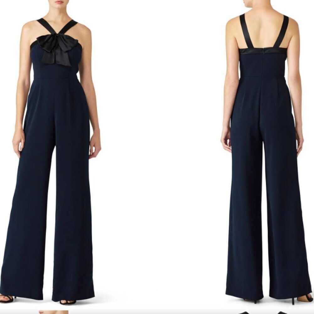 Jay Godfrey Dryden Bow Pleated Jumpsuit
